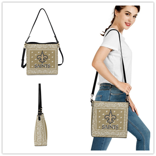 New Orleans Saints PU Leather Bucket Handbag 001